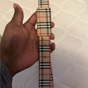 Plaid Belt with Red and Black Stripes